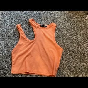 Shein cut out orange tank top